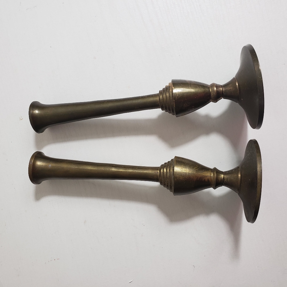 Vintage 7 inches solid brass candlestick holder